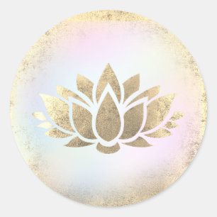lotus flower logo classic round sticker