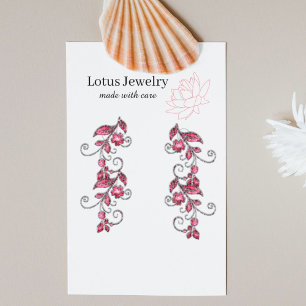 Lotus flower logo earring jewellery display card