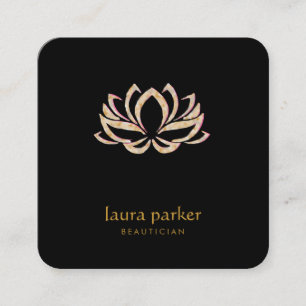 Lotus Flower Logo Healing Therapy Yoga Holistic Square Business Card