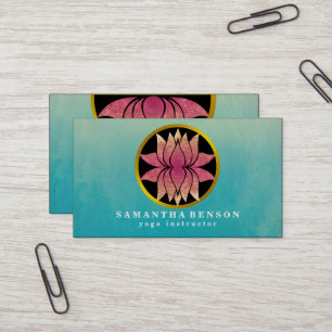 Lotus Flower Logo Yoga Business Card