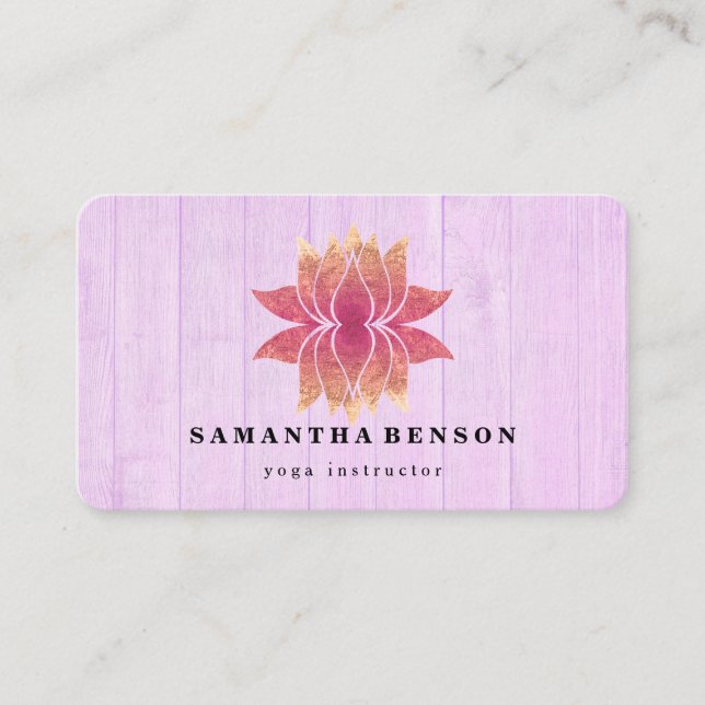 Lotus Flower Logo Yoga Business Card (Front)
