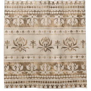 Lotus Flower Luxury ornament - pastel gold Shower Curtain
