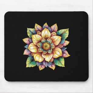 Lotus Flower Mandala Boho Fantasy Mouse Pad
