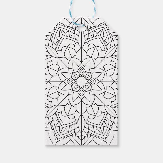 Lotus Flower Mandala Gift Tags (Front)