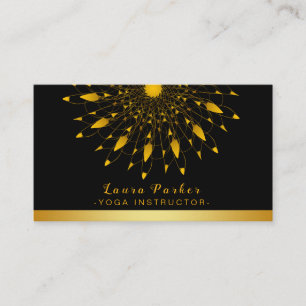 Lotus Flower Mandala Golden Yoga Vintage Holistic Business Card