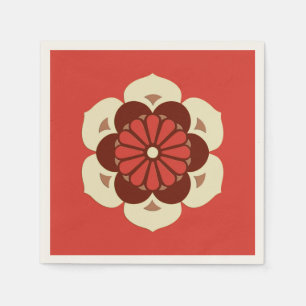 Lotus Flower Mandala, Mandarin Orange Napkin