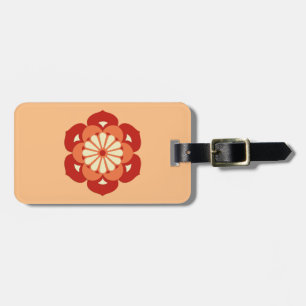 Lotus Flower Mandala, Pastel and Mandarin Orange  Luggage Tag