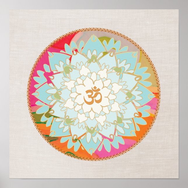 Lotus Flower Mandala Poster (Front)
