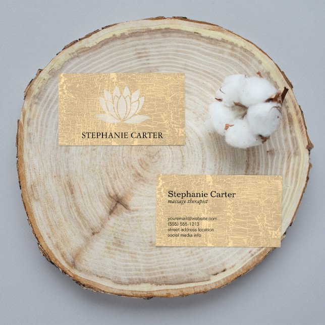 Lotus Flower Marbled Texture Business Card (Creator Uploaded)