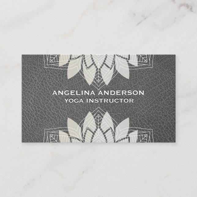 Lotus Flower Marbled | Yoga Teacher | Yoga Business Card (Front)