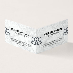 Lotus Flower Marbled Yoga Teacher Yoga Studio Business Card