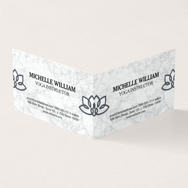 Lotus Flower Marbled | Yoga Teacher | Yoga Studio Business Card (Outside)