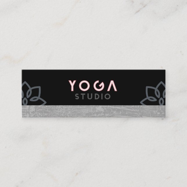 Lotus Flower Marbled | Yoga Teacher | Yoga Studio Mini Business Card (Front)