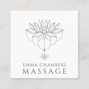Lotus Flower Massage Therapist  Square Business Card