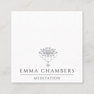 Lotus Flower Meditation Teacher  Square Business Card