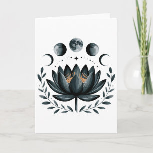 Lotus Flower Moon Phases Zen Yoga Lover Spiritual Card