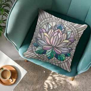 Lotus Flower Mosaic Art Cushion