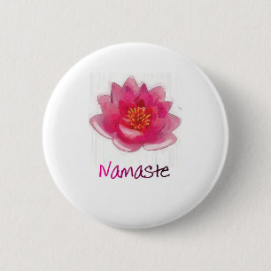 Lotus Flower "Namaste" Yoga Gifts 6 Cm Round Badge