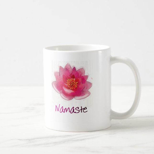 Lotus Flower "Namaste" Yoga Gifts Coffee Mug (Right)