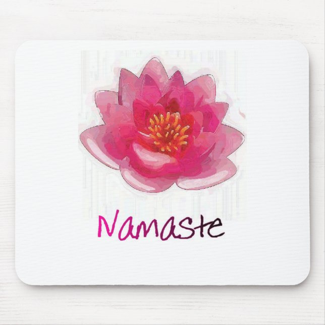 Lotus Flower "Namaste" Yoga Gifts Mouse Pad (Front)