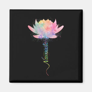 Lotus Flower Namaste Yoga Watercolor Meditation Ze Magnet