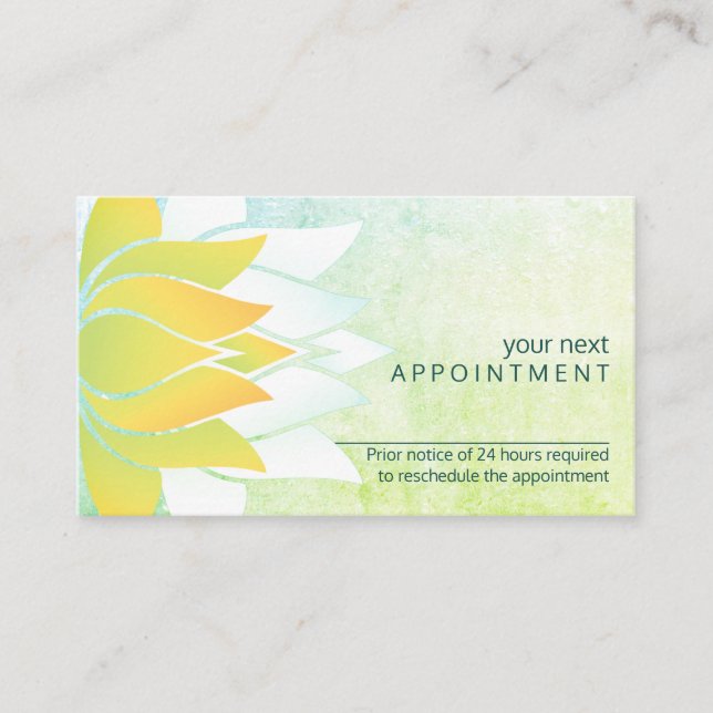 Lotus Flower Nature Saloon Appointment Reminder Card (Front)