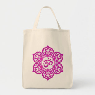 Lotus Flower Om Design - magenta Tote Bag