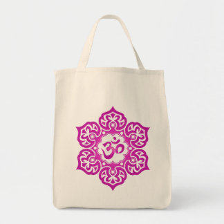 Lotus Flower Om Design - magenta Tote Bag