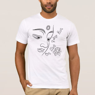 Lotus flower Om Mani Padme Hum Black T-Shirt