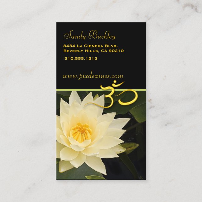 Lotus flower, Om yoga, healers Business Card (Front)