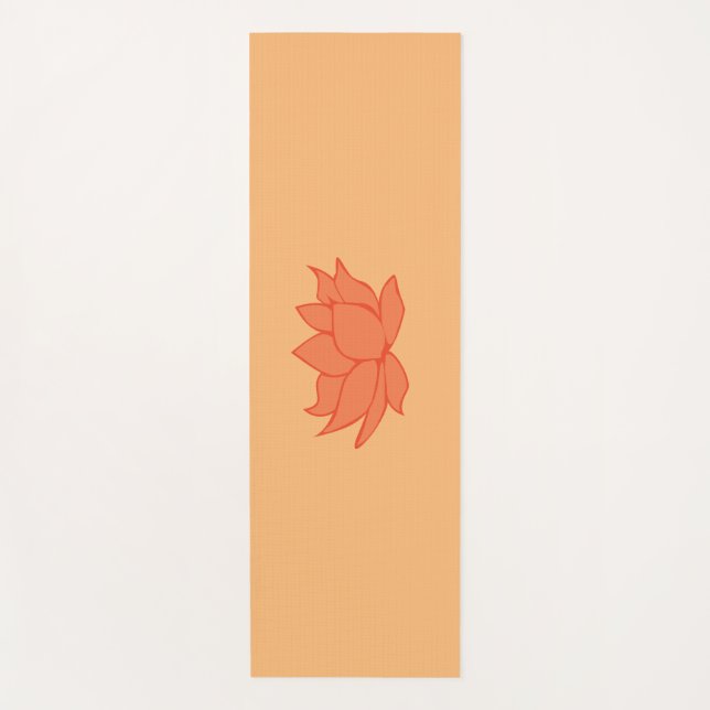 Lotus Flower Orange Yoga Mat (Front)