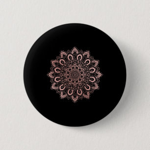Lotus Flower Ornate Yoga Mandala 6 Cm Round Badge