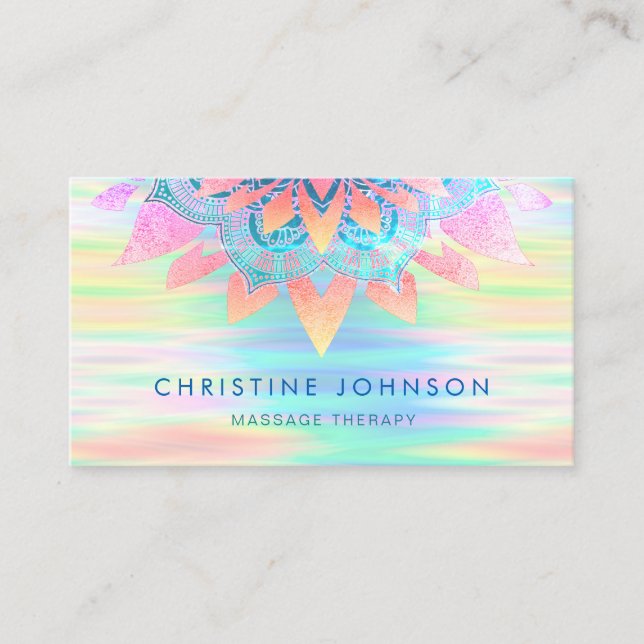 lotus flower pastel colours design business card (Front)