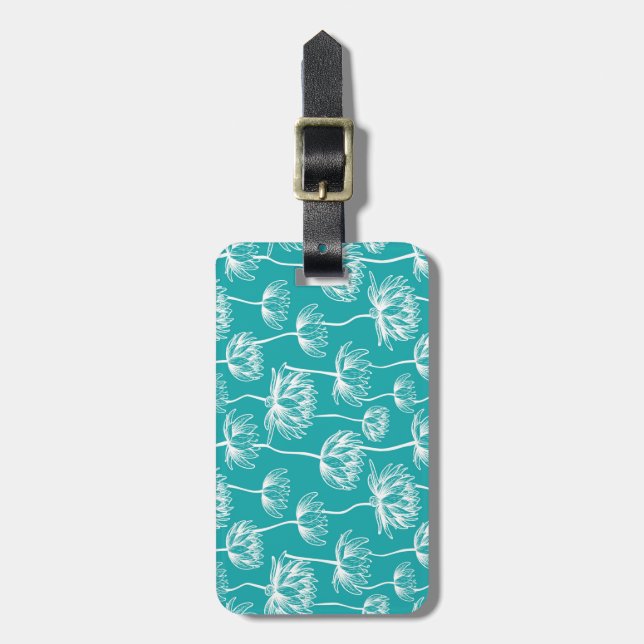 Lotus Flower pattern Luggage Tag (Front Vertical)