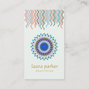Lotus Flower Peacock Logo Healing Yoga Holistic Business Card