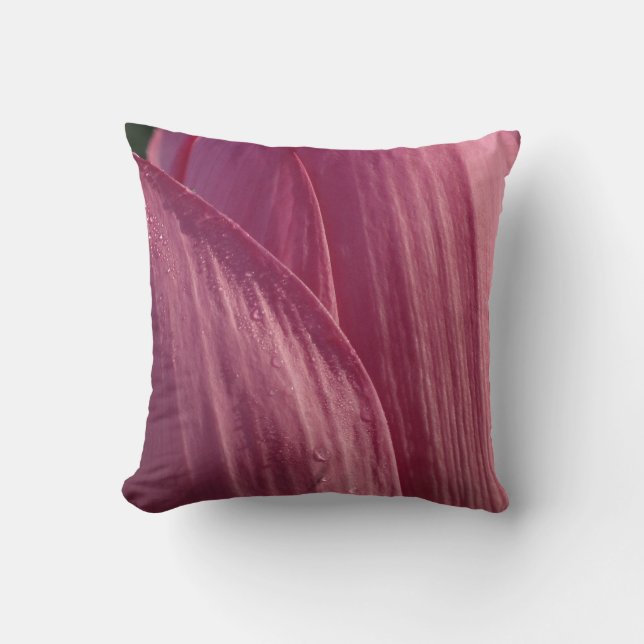 Lotus Flower Petals Pink Floral Cushion (Front)