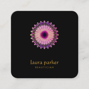 Lotus Flower Pink Healing Therapy Yoga Holistic Square Business Card