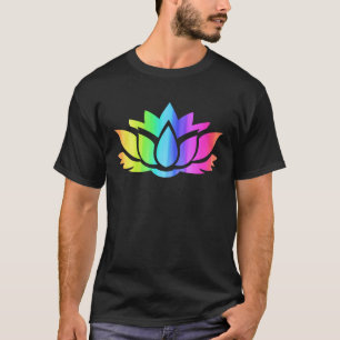 Lotus Flower Rainbow Yoga Namaste Meditation Women T-Shirt