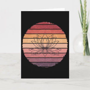 Lotus Flower Retro Mandala Sunset Yoga Boho Medita Card