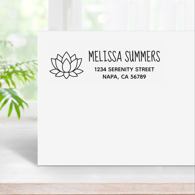 Lotus Flower Return Address Rubber Stamp (Creator Uploaded)