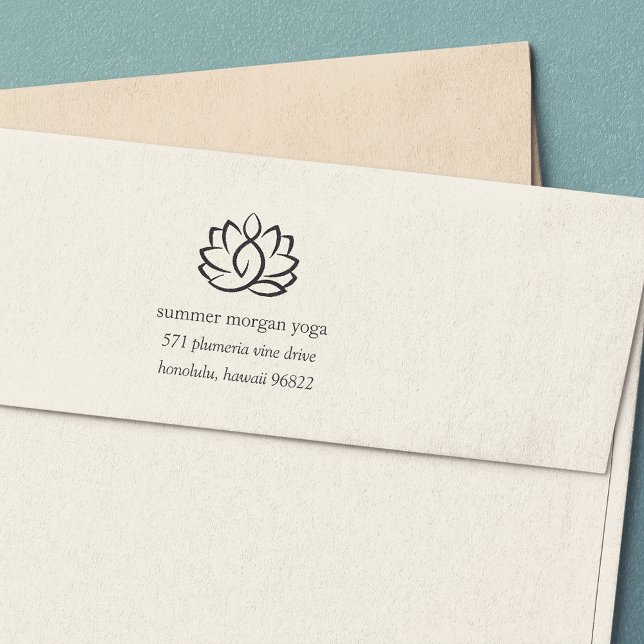 Lotus Flower Return Address Self-inking Stamp (Creator Uploaded)