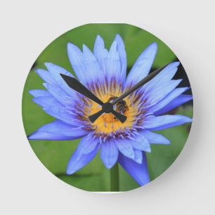Lotus flower round clock