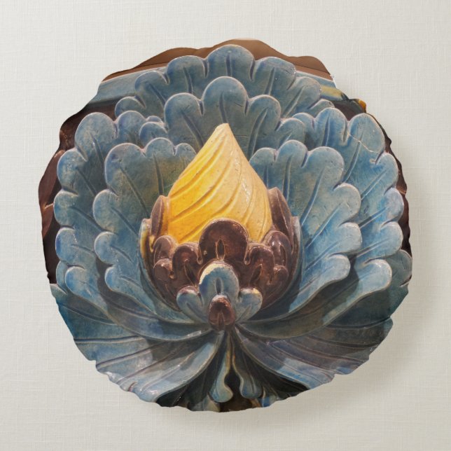 Lotus Flower Round Pillow (Back)