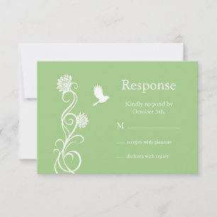 Lotus Flower RSVP (green) Card