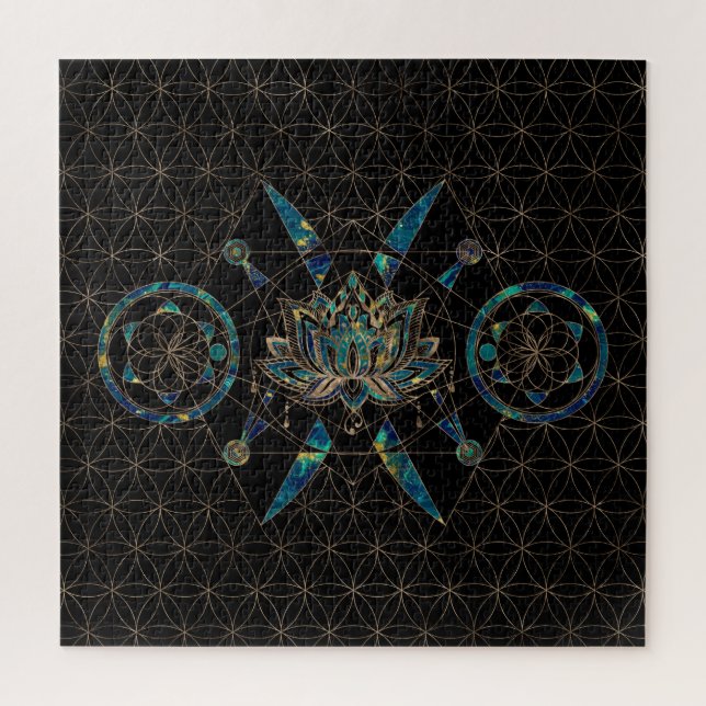 Lotus flower - Sacred Geometry Jigsaw Puzzle (Vertical)