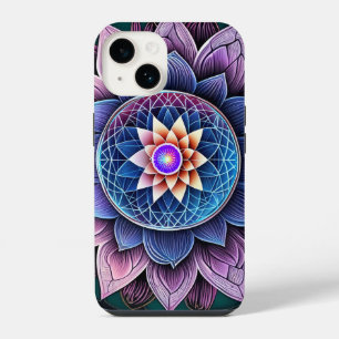 Lotus Flower Sacred Geometry Throat Chakra Reiki  iPhone 14 Case