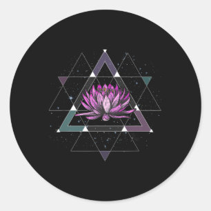 Lotus Flower Sacred Geometry Yoga Meditation Spiri Classic Round Sticker