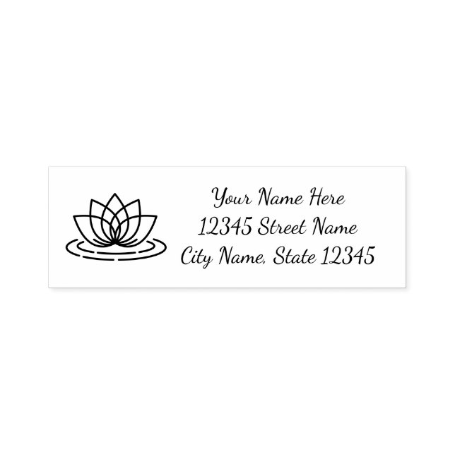Lotus flower self inking return address stamps (Design)