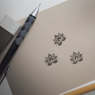 LOTUS FLOWER Sign Rubber Stamp