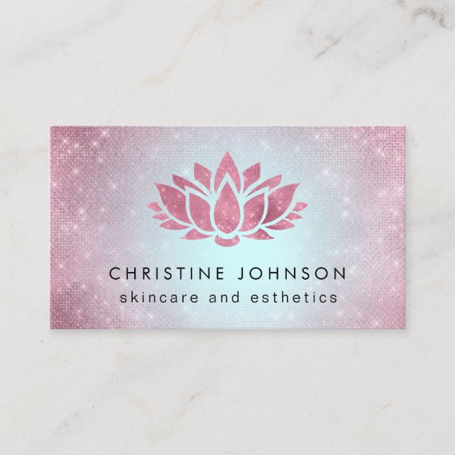 lotus flower skincare and aesthetics business card (Front)